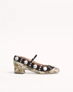 Valentino Mary-Jane Nellcôte Pumps In Papier Floral Jacquard Fabric 30Mm